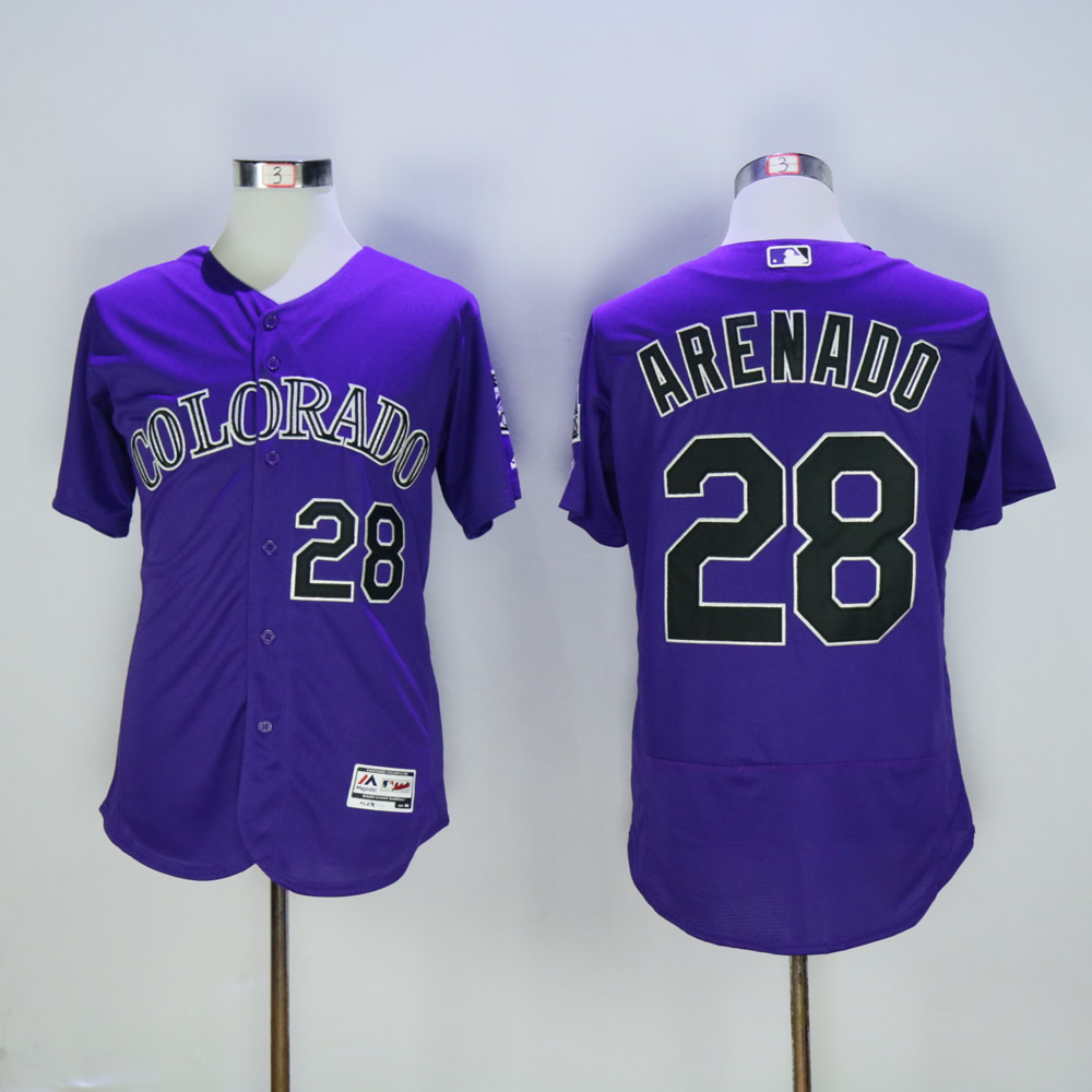 Men Colorado Rockies #28 Arenado Purple MLB Jerseys->colorado rockies->MLB Jersey